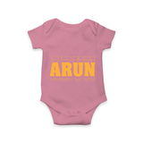 Soft and Stylish Baby Name-Printed Romper - ONION - 0 - 3 Months Old (Chest 16")