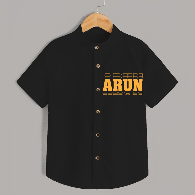 Crafted Just for You | Personalized Name Shirt Outfit - BLACK - 0 - 6 Months Old (Chest 23")