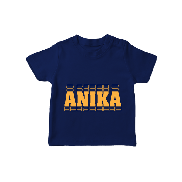 Crafted Just for You | Personalized Name T-Shirt Outfit - NAVY BLUE - 0-5 Months Old (Chest 17")