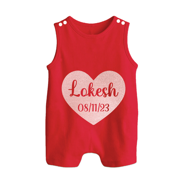 Baby Name Romper Suit / Sleeveless Romper | Cute and Personalized Just for Your Baby - RED - 0 - 5 Months Old (Chest 18")
