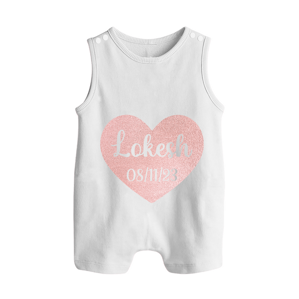 Baby Name Romper Suit / Sleeveless Romper | Cute and Personalized Just for Your Baby - WHITE - 0 - 5 Months Old (Chest 18")