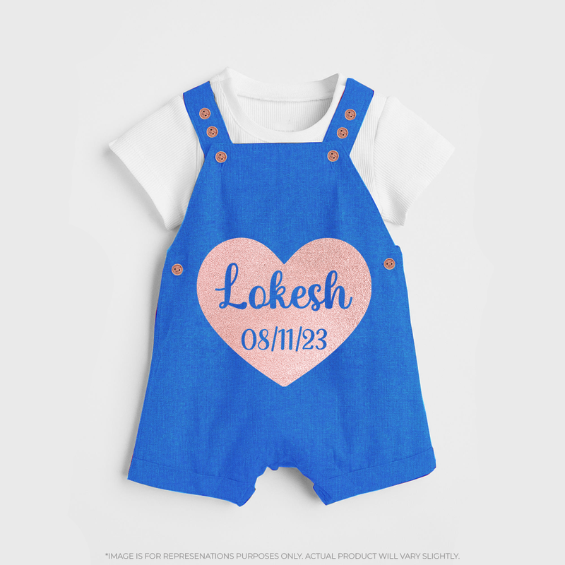 Baby Name Dungaree Set | Cute and Personalized Just for Your Baby - COBALT BLUE - 0 - 5 Months Old (Chest 18")