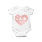 Beautiful Personalized Romper with Baby Name And Date of Birth - WHITE - 0 - 3 Months Old (Chest 16")