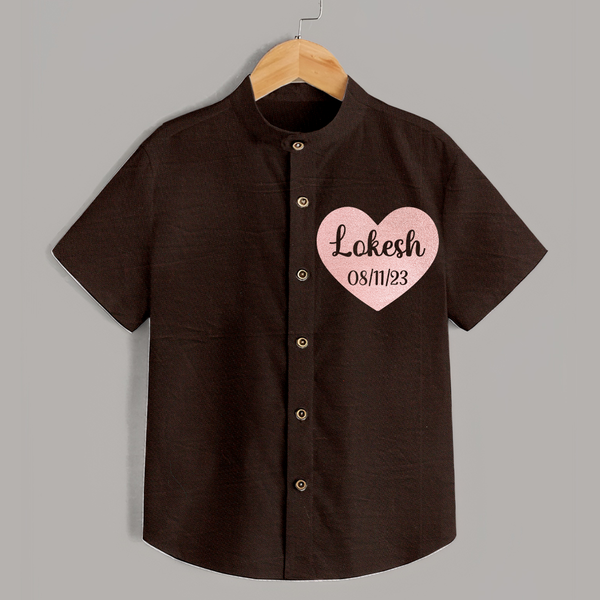 Baby Name Shirt | Cute and Personalized Just for Your Baby - CHOCOLATE BROWN - 0 - 6 Months Old (Chest 23")