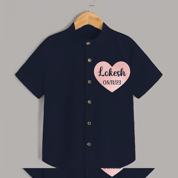 Baby Name Shirt | Cute and Personalized Just for Your Baby - NAVY BLUE - 0 - 6 Months Old (Chest 23")