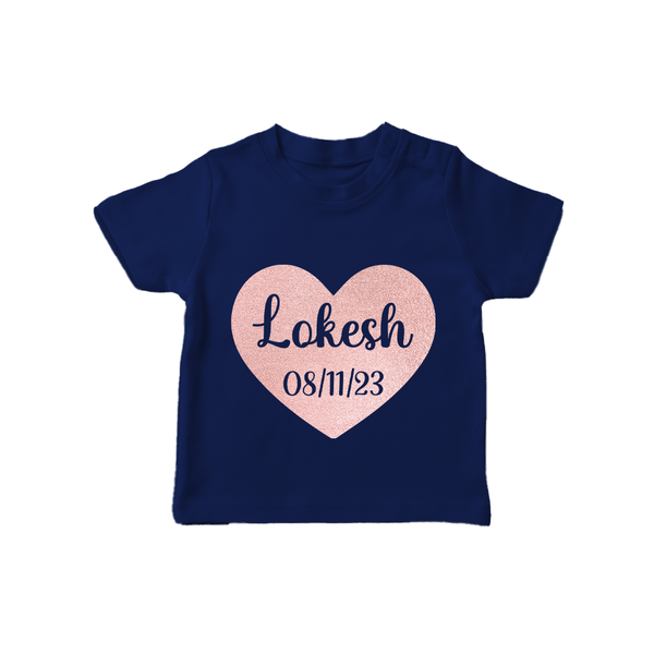 Baby Name T-Shirt | Cute and Personalized Just for Your Baby - NAVY BLUE - 0-5 Months Old (Chest 17")