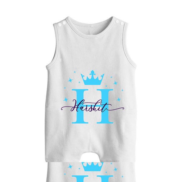 Baby's First Signature Romper Suit / Sleeveless Romper | Personalized and Picture Ready - WHITE - 0 - 5 Months Old (Chest 18")