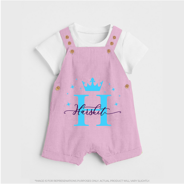 Baby's First Signature Dungaree Set | Personalized and Picture Ready - BABY PINK - 0 - 5 Months Old (Chest 18")