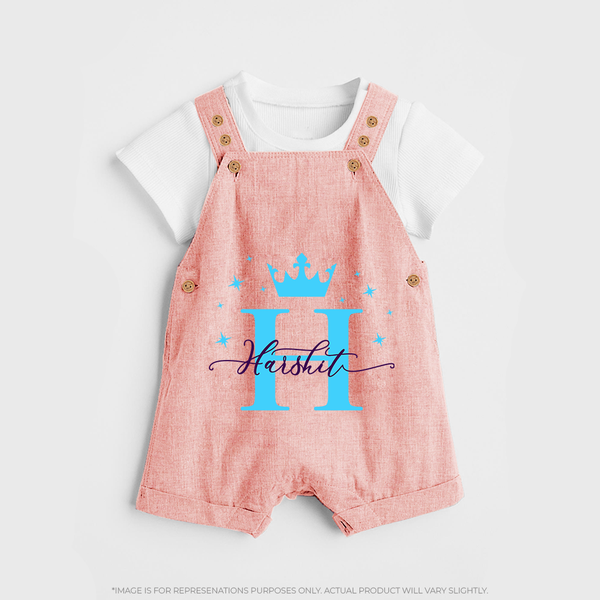 Baby's First Signature Dungaree Set | Personalized and Picture Ready - PEACH - 0 - 5 Months Old (Chest 18")