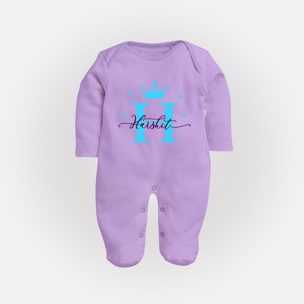 Baby's First Signature Sleep Suit / Full Sleeve Bodysuit | Personalized and Picture Ready - LILAC - New Born (Chest 7.5")