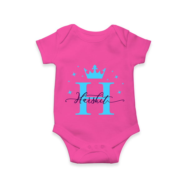 Baby's First Signature Romper / Onesie | Personalized and Picture Ready - HOT PINK - New Born (Chest 14")