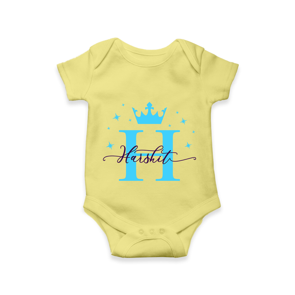 Baby's First Signature Romper / Onesie | Personalized and Picture Ready - PASTEL YELLOW - New Born (Chest 14")