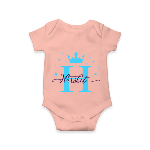 Baby's First Signature Romper / Onesie | Personalized and Picture Ready - PEACH - New Born (Chest 14")