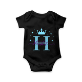 Exclusive 'H' Name Romper Designs for Your Little One - BLACK - 0 - 3 Months Old (Chest 16")