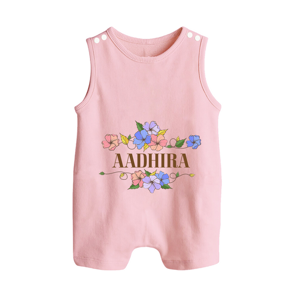 Say It with Style | Personalized Name Romper Suit / Sleeveless Romper - BABY PINK - 0 - 5 Months Old (Chest 18")