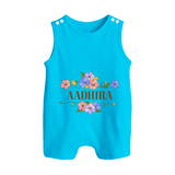 Say It with Style | Personalized Name Romper Suit / Sleeveless Romper - SKY BLUE - 0 - 5 Months Old (Chest 18")