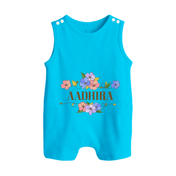 Say It with Style | Personalized Name Romper Suit / Sleeveless Romper - SKY BLUE - 0 - 5 Months Old (Chest 18")