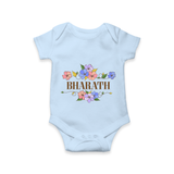 Custom Baby Name Printed Romper for Your Little One - BABY BLUE - 0 - 3 Months Old (Chest 16")