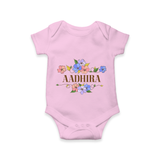 Say It with Style | Personalized Name Romper / Onesie - BABY PINK - New Born (Chest 14")