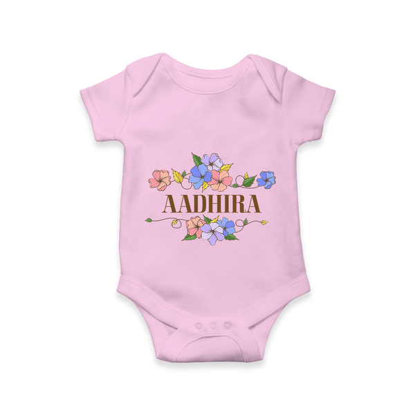 Say It with Style | Personalized Name Romper / Onesie - BABY PINK - New Born (Chest 14")