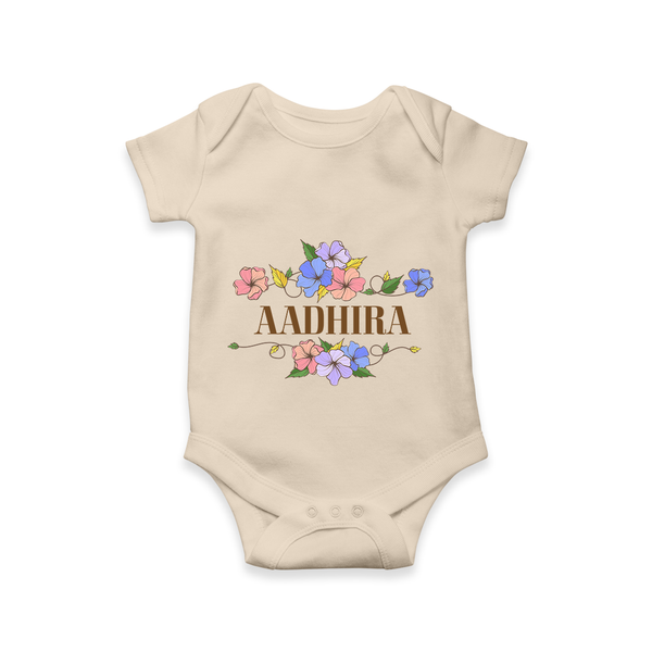 Say It with Style | Personalized Name Romper / Onesie - IVORY - New Born (Chest 14")