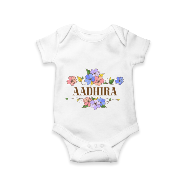 Say It with Style | Personalized Name Romper / Onesie - WHITE - New Born (Chest 14")