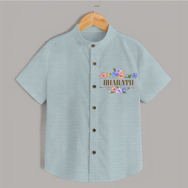 Say It with Style | Personalized Name Shirt - ARCTIC BLUE - 0 - 6 Months Old (Chest 23")
