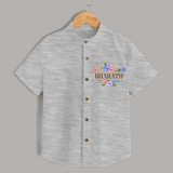 Say It with Style | Personalized Name Shirt - GREY - 0 - 6 Months Old (Chest 23")