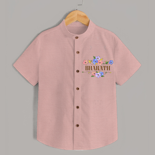 Say It with Style | Personalized Name Shirt - PEACH - 0 - 6 Months Old (Chest 23")