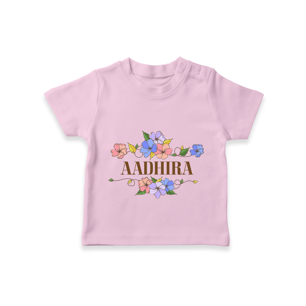 Say It with Style | Personalized Name T-Shirt - BABY PINK - 0-5 Months Old (Chest 17")