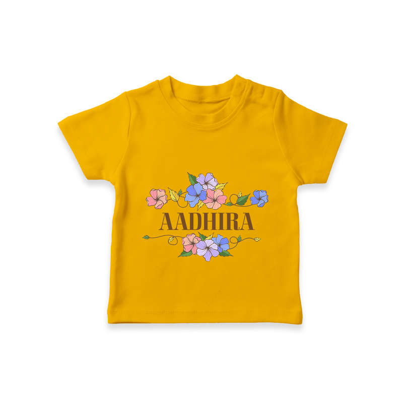 Say It with Style | Personalized Name T-Shirt - CHROME YELLOW - 0-5 Months Old (Chest 17")