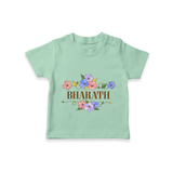 Custom Baby Name Printed T-Shirt for Your Little One - MINT GREEN - 0-5 Months Old (Chest 17")