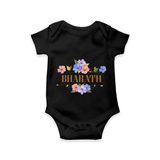 Custom Baby Name Printed Romper for Your Little One - BLACK - 0 - 3 Months Old (Chest 16")