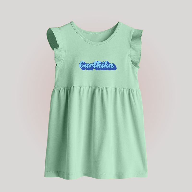 Your Name Here Baby Frock | A Soft Personalized Keepsake - MINT GREEN - 0 - 3 Months Old (Chest 17")