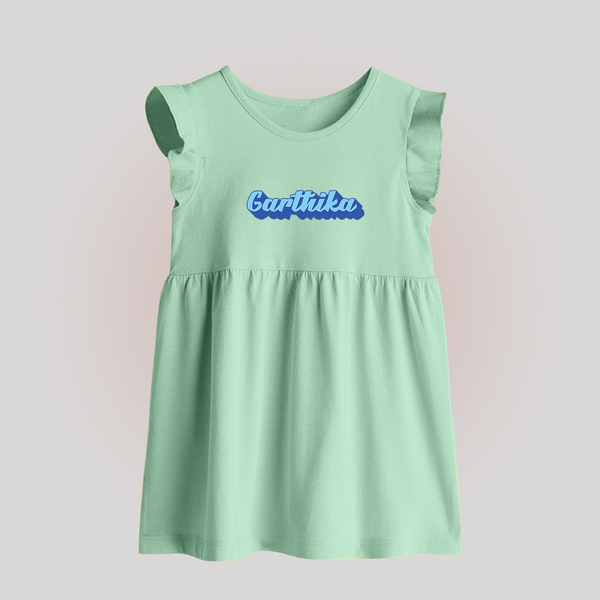 Your Name Here Baby Frock | A Soft Personalized Keepsake - MINT GREEN - 0 - 3 Months Old (Chest 17")
