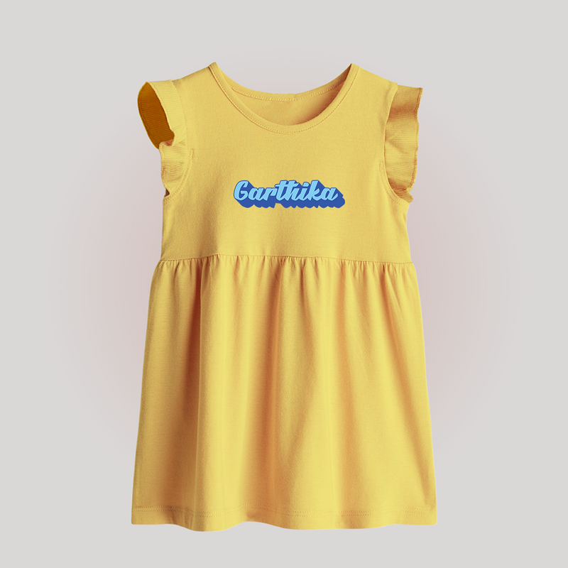 Your Name Here Baby Frock | A Soft Personalized Keepsake - PASTEL YELLOW - 0 - 3 Months Old (Chest 17")