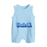 Your Name Here Romper Suit / Sleeveless Romper | A Soft Personalized Keepsake - BABY BLUE - 0 - 5 Months Old (Chest 18")