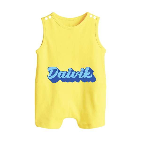 Your Name Here Romper Suit / Sleeveless Romper | A Soft Personalized Keepsake - PASTEL YELLOW - 0 - 5 Months Old (Chest 18")