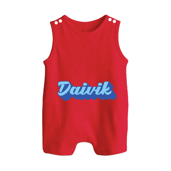 Your Name Here Romper Suit / Sleeveless Romper | A Soft Personalized Keepsake - RED - 0 - 5 Months Old (Chest 18")