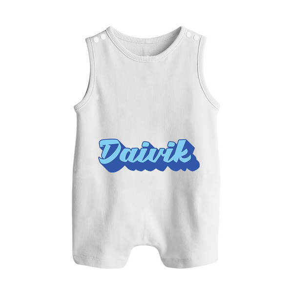 Your Name Here Romper Suit / Sleeveless Romper | A Soft Personalized Keepsake - WHITE - 0 - 5 Months Old (Chest 18")