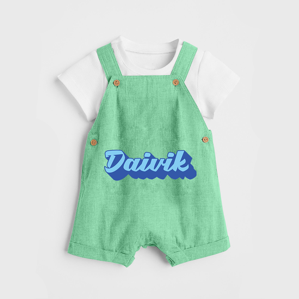 Your Name Here Dungaree Set | A Soft Personalized Keepsake - GREEN - 0 - 5 Months Old (Chest 18")