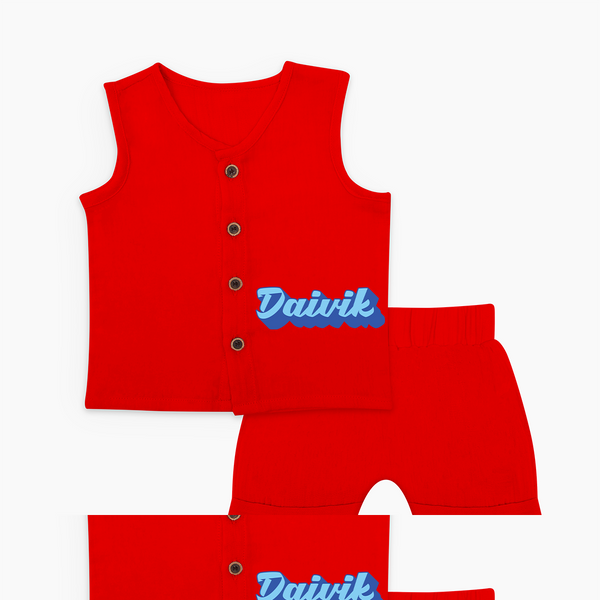 Your Name Here Jabla Set | A Soft Personalized Keepsake - RED - 0 - 3 Months Old (Chest 9.8")