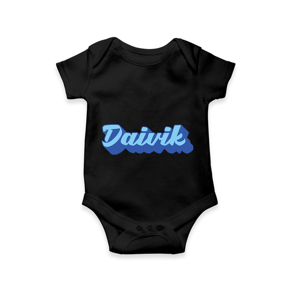 Your Name Here Romper / Onesie | A Soft Personalized Keepsake - BLACK - New Born (Chest 14")