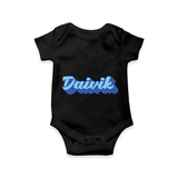 Baby Name Printed Romper for a Unique Touch - BLACK - 0 - 3 Months Old (Chest 16")