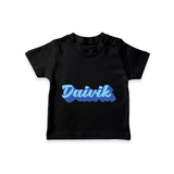 Baby Name Printed T-Shirt for a Unique Touch - BLACK - 0-5 Months Old (Chest 17")