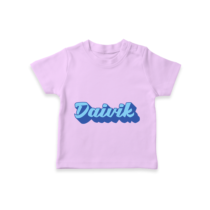 Baby Name Printed T-Shirt for a Unique Touch - LILAC - 0-5 Months Old (Chest 17")