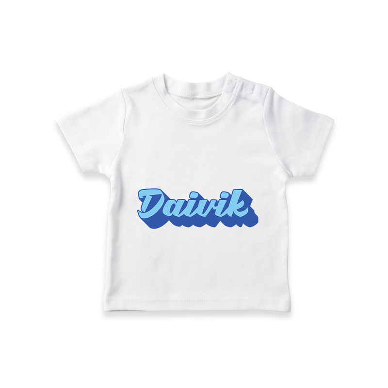 Baby Name Printed T-Shirt for a Unique Touch - WHITE - 0-5 Months Old (Chest 17")