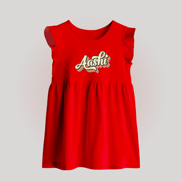Make It Mine Baby Frock | Featuring Your Baby's Name - RED - 0 - 3 Months Old (Chest 17")