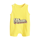 Make It Mine Romper Suit / Sleeveless Romper | Featuring Your Baby's Name - PASTEL YELLOW - 0 - 5 Months Old (Chest 18")