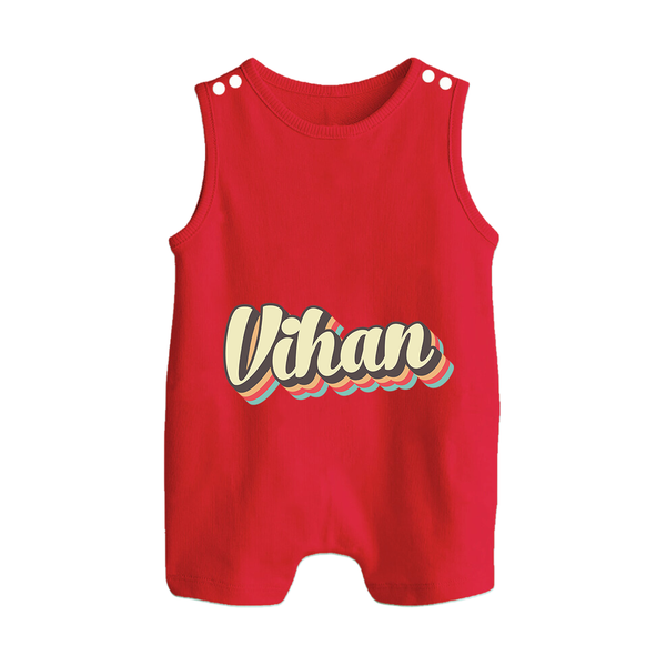 Make It Mine Romper Suit / Sleeveless Romper | Featuring Your Baby's Name - RED - 0 - 5 Months Old (Chest 18")